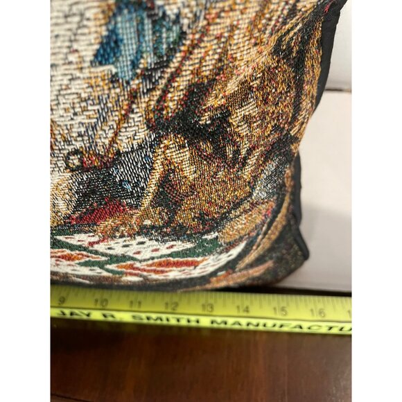 Dogs Playing Poker Tapestry Throw Pillow 18"x18" With Zippered Closure & Poly-Fi - Picture 6 of 8